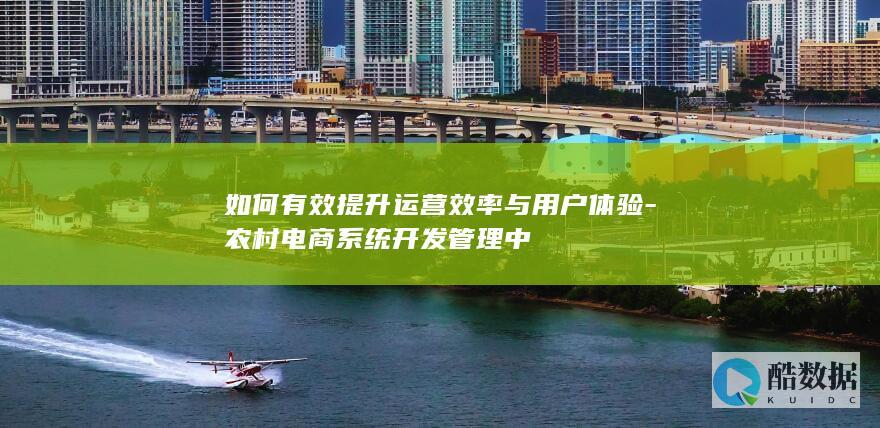 如何有效提升运营效率与用户体验-农村电商系统开发管理中
