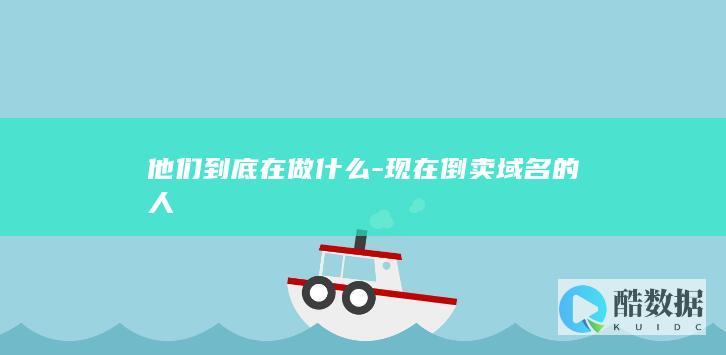 他们到底在做什么-现在倒卖域名的人