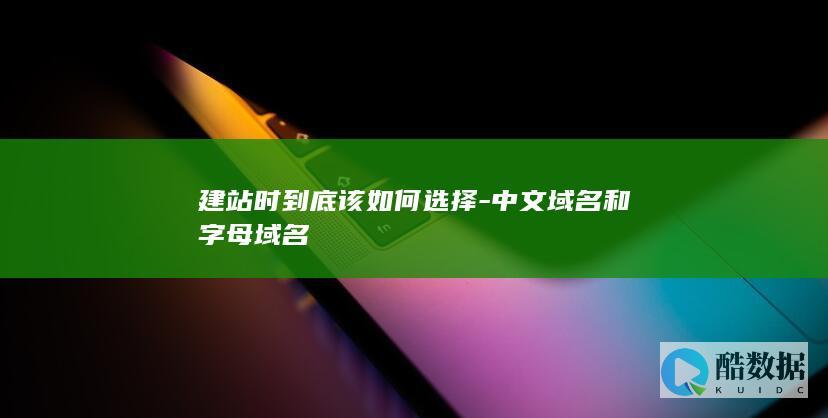 建站时到底该如何选择-中文域名和字母域名