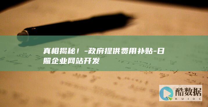 真相揭秘！-政府提供费用补贴-日照企业网站开发