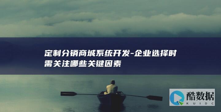 企业选择定制分销商城系统