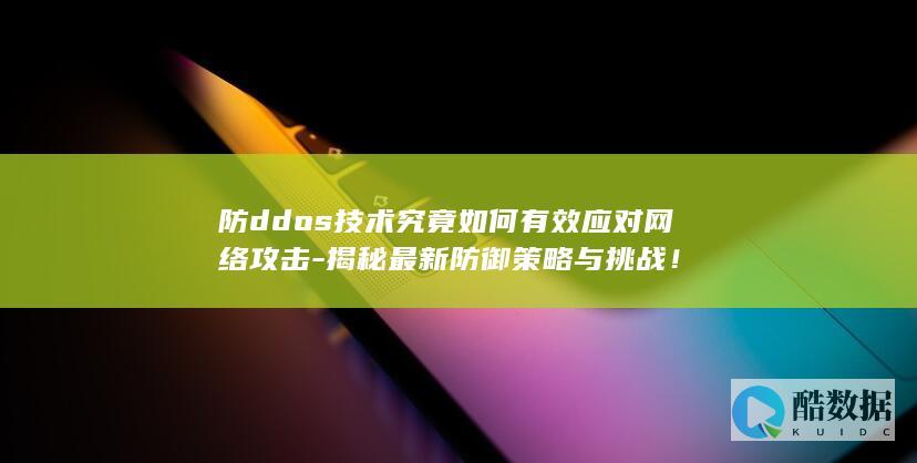 DDoS防御挑战与解决方案