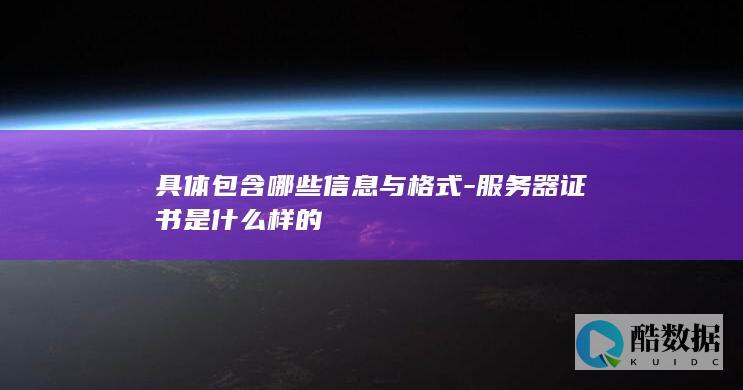 具体包含哪些信息与格式-服务器证书是什么样的