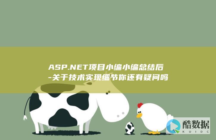 ASP.NET项目小编小编总结后-关于技术实现细节你还有疑问吗