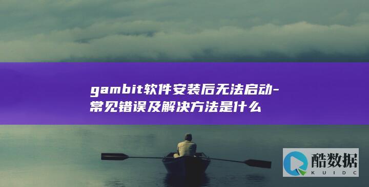 gambit软件安装后无法启动-常见错误及解决方法是什么