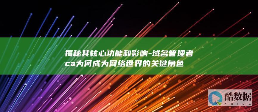 揭秘其核心功能和影响-域名管理者ca为何成为网络世界的关键角色