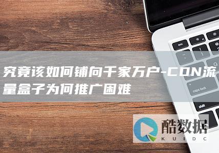 究竟该如何铺向千家万户-CDN流量盒子为何推广困难