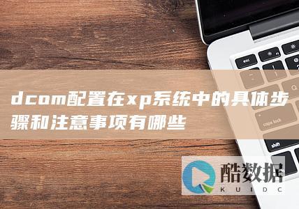 xp系统dcom配置教程
