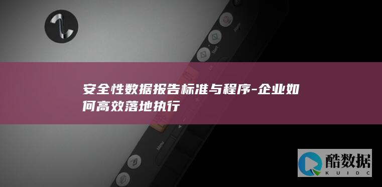 安全报告程序标准化指南