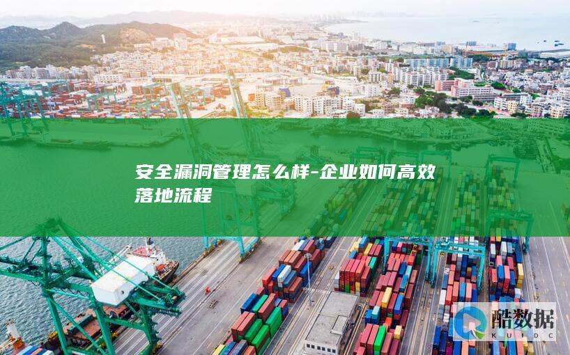 高效漏洞管理实施方案