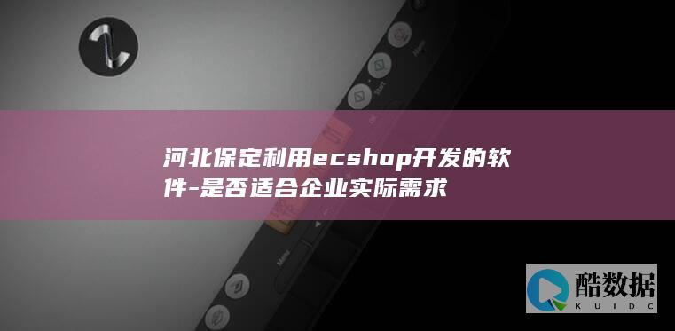 ECShop开发软件在保定企业应用实际需求