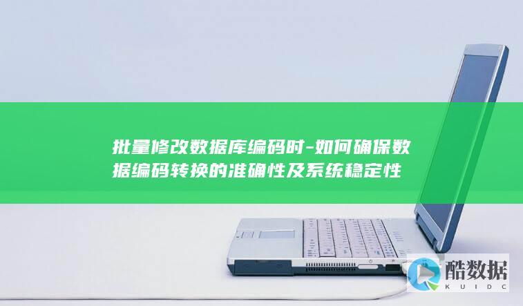 批量修改数据库编码时-如何确保数据编码转换的准确性及系统稳定性
