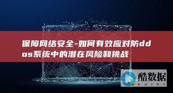保障网络安全-如何有效应对防ddos系统中的潜在风险和挑战