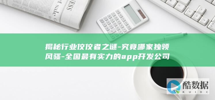 独领风骚的app开发公司哪家强