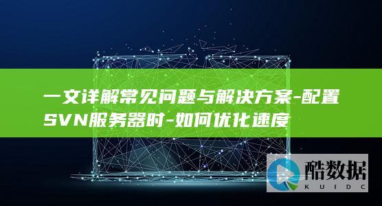 一文详解常见问题与解决方案-配置SVN服务器时-如何优化速度