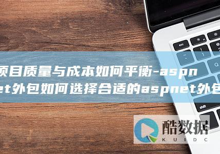 平衡ASP.NET项目成本与质量策略