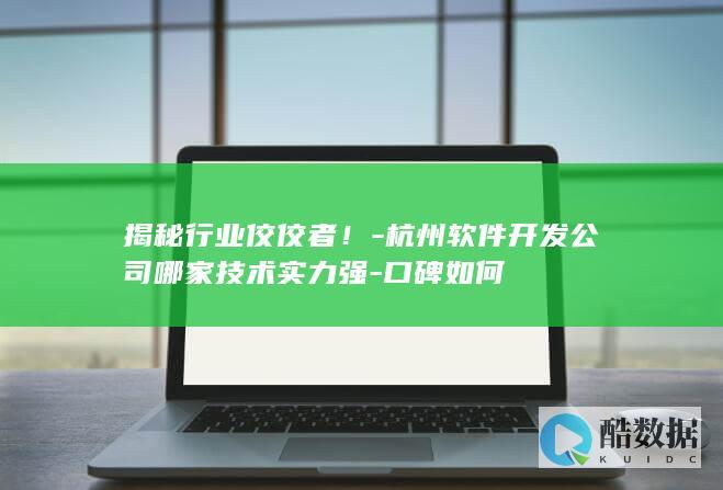 揭秘行业佼佼者！-杭州软件开发公司哪家技术实力强-口碑如何