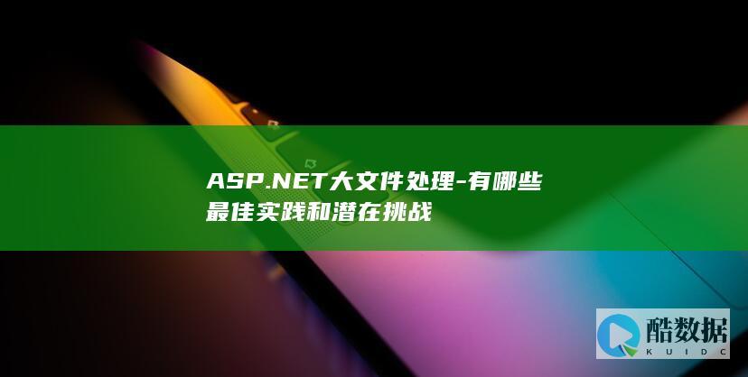 ASP.NET大文件处理-有哪些最佳实践和潜在挑战