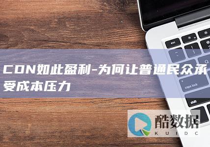 CDN如此盈利-为何让普通民众承受成本压力