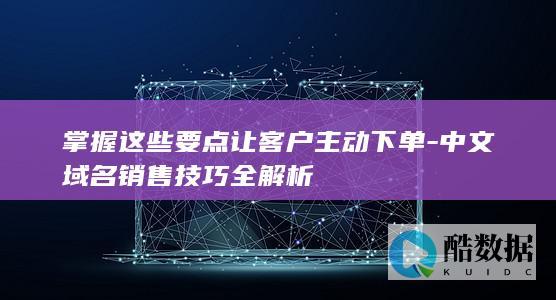 掌握这些要点让客户主动下单-中文域名销售技巧全解析