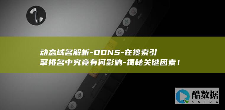 动态域名解析-DDNS-在搜索引擎排名中究竟有何影响-揭秘关键因素！