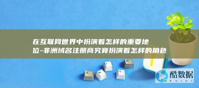 在互联网世界中扮演着怎样的重要地位-非洲域名注册商究竟扮演着怎样的角色