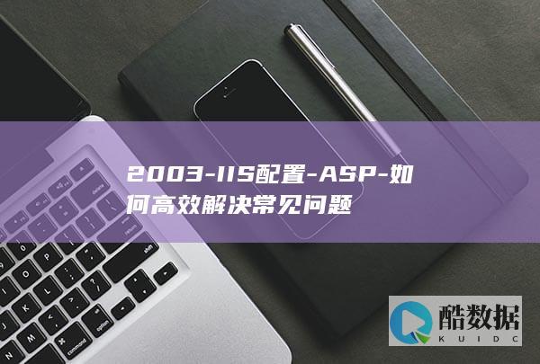 2003-IIS配置-ASP-如何高效解决常见问题