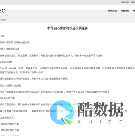 李飞SEO_分享轻资产创业项目