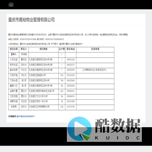 重庆市晨裕物业管理有限公司