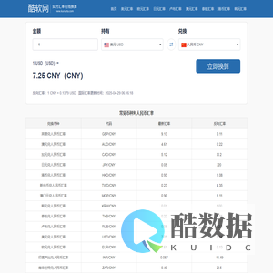 酷软网_实时汇率查询及实时汇率换算器