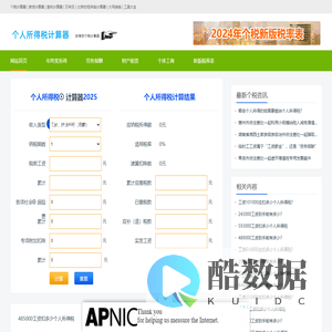 个人所得税计算器2025最新版