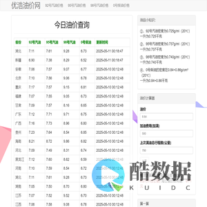 优浩油价-每日实时油价在线查询与最新油价数据-全国油价动态一键掌握