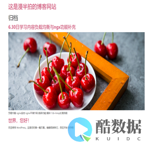 这是漫半拍的博客网站